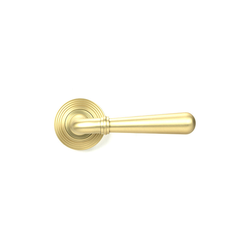 Newbury Interior Mortise Door Handle, Satin Brass