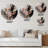 Rose Gold Linear Floral Elegance II - Floral Round Wall Art on Metal-650500131