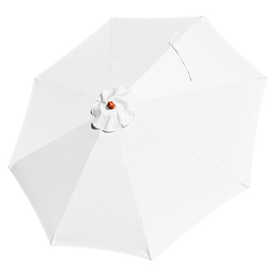Lantz Vibrant Warmth 9 FT 8-Rib Market Umbrella Replacement Cover Canopy for Resort Commercial Rooftop Terrace Beer Garden - Classic Forest, Minimalist White