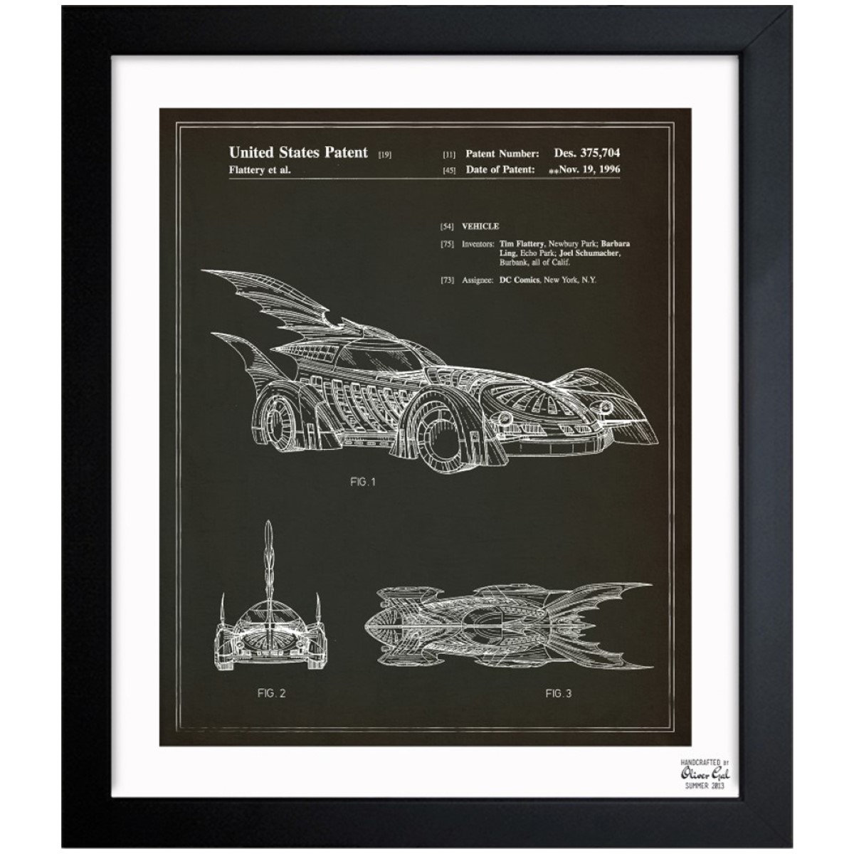 Oliver Gal Prints Batmobile 1996 - Picture Frame Print on Paper ...