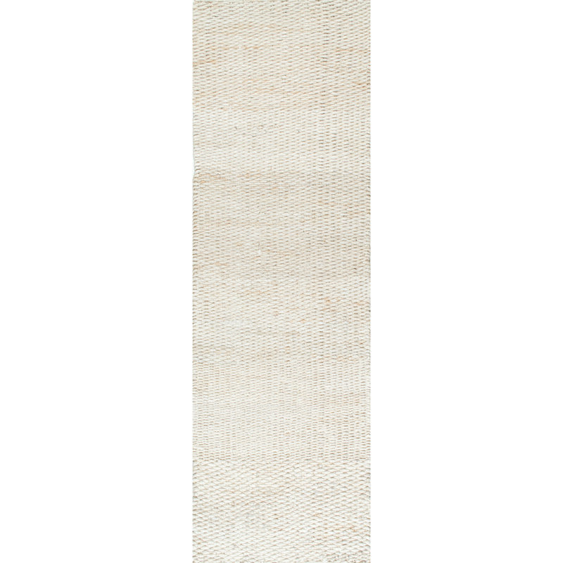 Whalan Handmade Tufted Jute/Sisal Off White Area Rug, Runner 2'6" x 8'