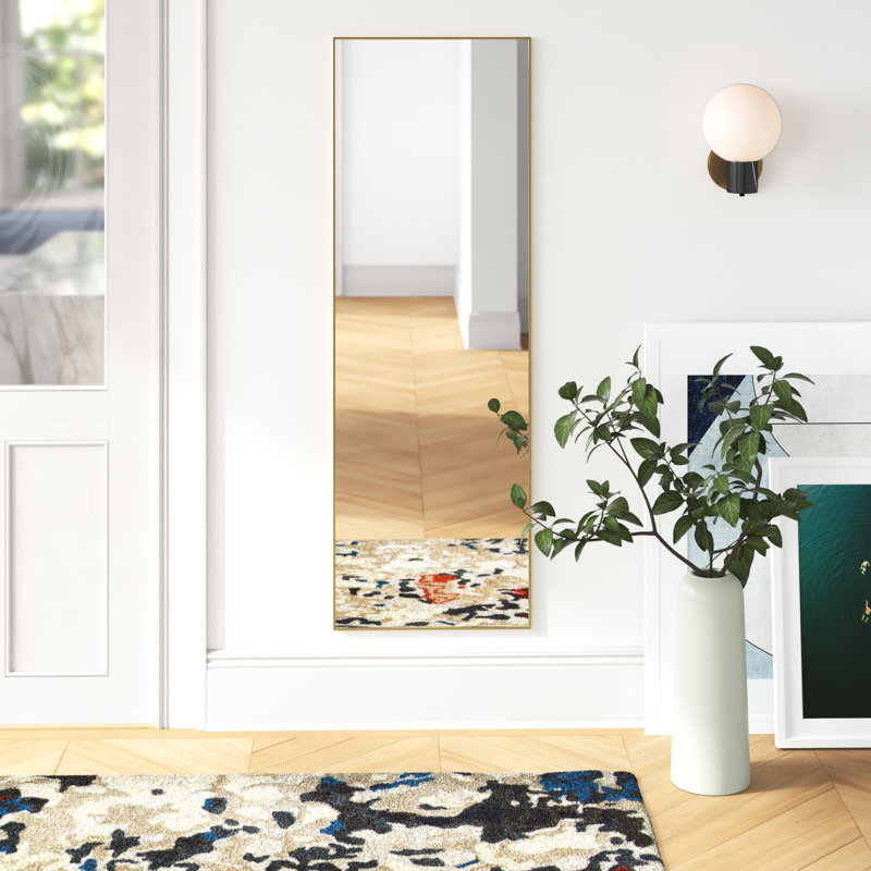 Foran Rectangle Wall Mirror, Gold, 60" H x 20" W