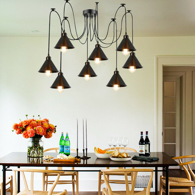 Belpre 8 - Light Black Cluster Pendant