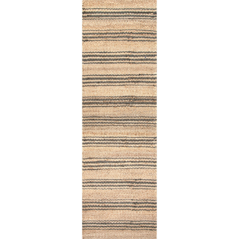  Tapis rayé en jute Natural Sycamore, Tapis de couloir 2 pi x 8 pi