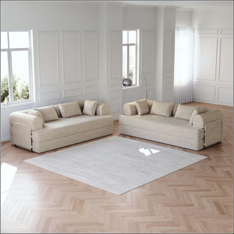 Canapé-lit convertible de 78,7 pouces avec coussin cylindrique, canapé-lit pliant en chenille, canapé-lit pliant avec poche latérale, canapé-lit de plancher, 2 pièces