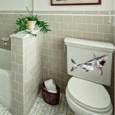 Décalcomanie murale requin polygonal