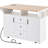 55.7'' Kitchen Island With 2 Folding Leaves, 5 Wheels Mobility, Electrical Outlet, Dining Table, 3 Drawers, White Drop Leaf, 5 Motion, Power Socket, Towel Rack,-401803697