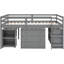 Lit mezzanine simple gris avec armoire et bureau portable, robuste et polyvalent-1790438255