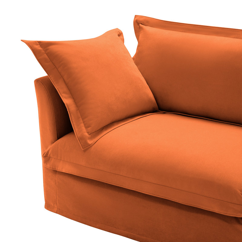 Canapé modulaire en U à housse Allendale,  H 34,6 po x l 120 po x P 55 po, Chenille orange