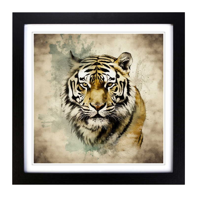 Tiger No.1 - Framed Print, Black