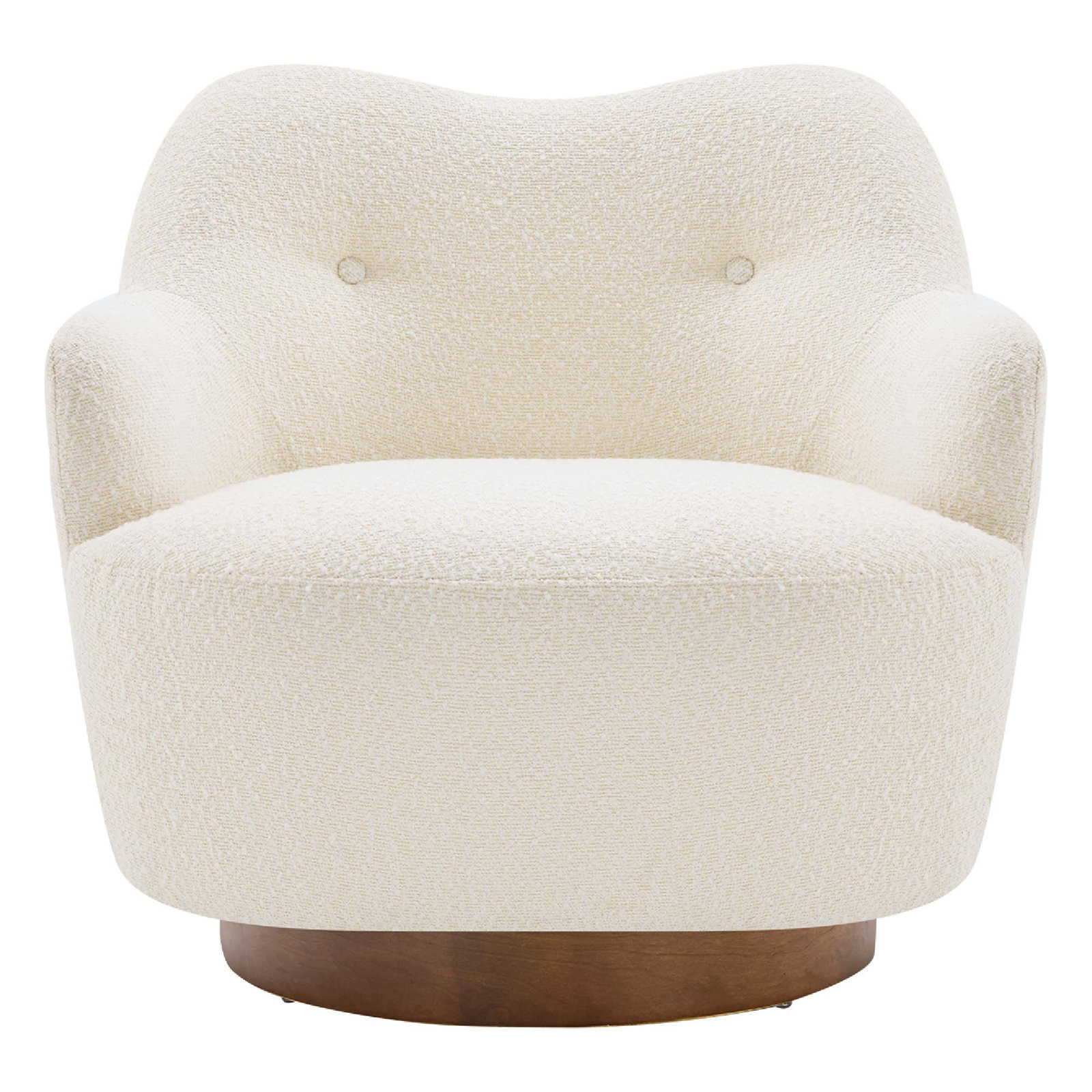 Upholstered Accent Chair, Cream Boucle