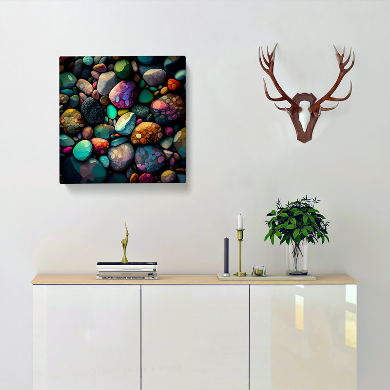 Pebbles Impressionism - Wrapped Canvas - Framed Print