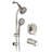 Wall Mounted Shower - Stainless Steel Slide Bar, 7 Function Rainfall, Diverter Valve Mount System Steel, 2 Heads, 1.8 Gpm Flow Rate, Easy To Operate