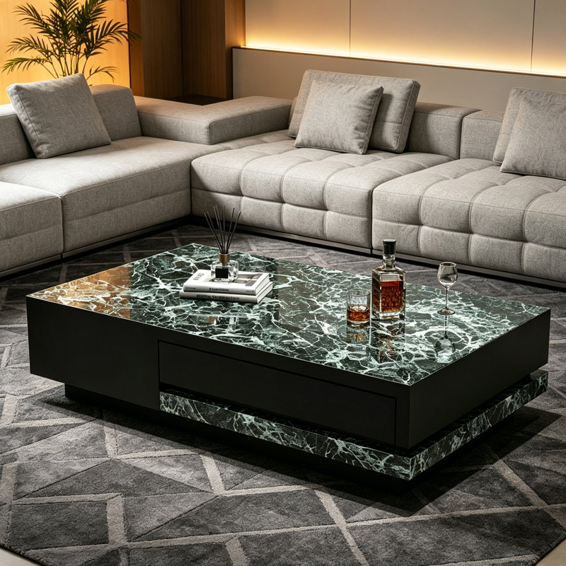 Table basse Minimalist Home Living, Vert, 14.96" H x 59.05" L x 31.49" W
