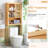 Natural Bamboo Over-The-Toilet Storage Cabinet With Doors, Shelves, And Space-Saving Design
