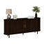 Buffet 70 po avec portes tambour rondes, grand tiroir de rangement, tablettes réglables et pieds en bois massif pour la salle à manger, le salon et le vestibule-1299452115