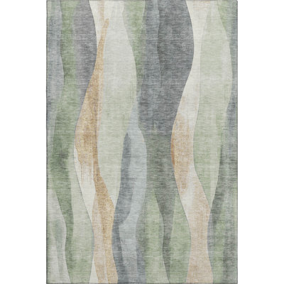 Premium Machine Washable Prado AMF1989 Waves Rug