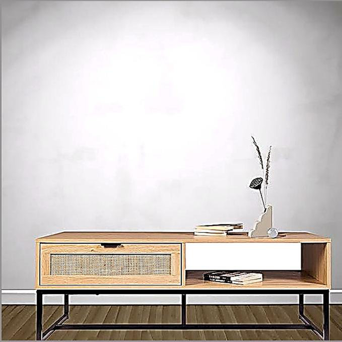 Meuble télé moderne avec casier de rangement et tiroir