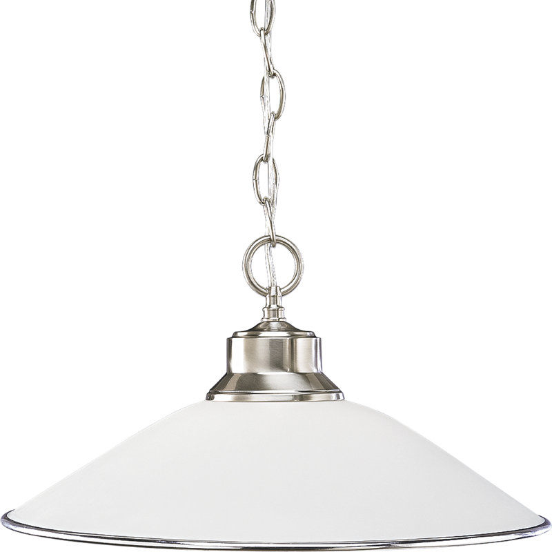 Luminaire suspendu simple à 1 lumière Bonneauville, Nickel brossé