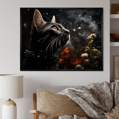 «Abyssinian Adventure Black Cat - Cat», reproduction d'art sur toile