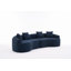 Canapé modulaire à canapé-lit modulaire, 4 places en tissu chenille grain de bois, canapé-lit convertible bleu marine foncé, canapé en éponge haute densité 30D pour appartement et salon