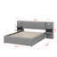 Grand lit plateforme moelleux avec lampes de lecture intégrées, tiroirs, lit gigogne escamotable et tablettes