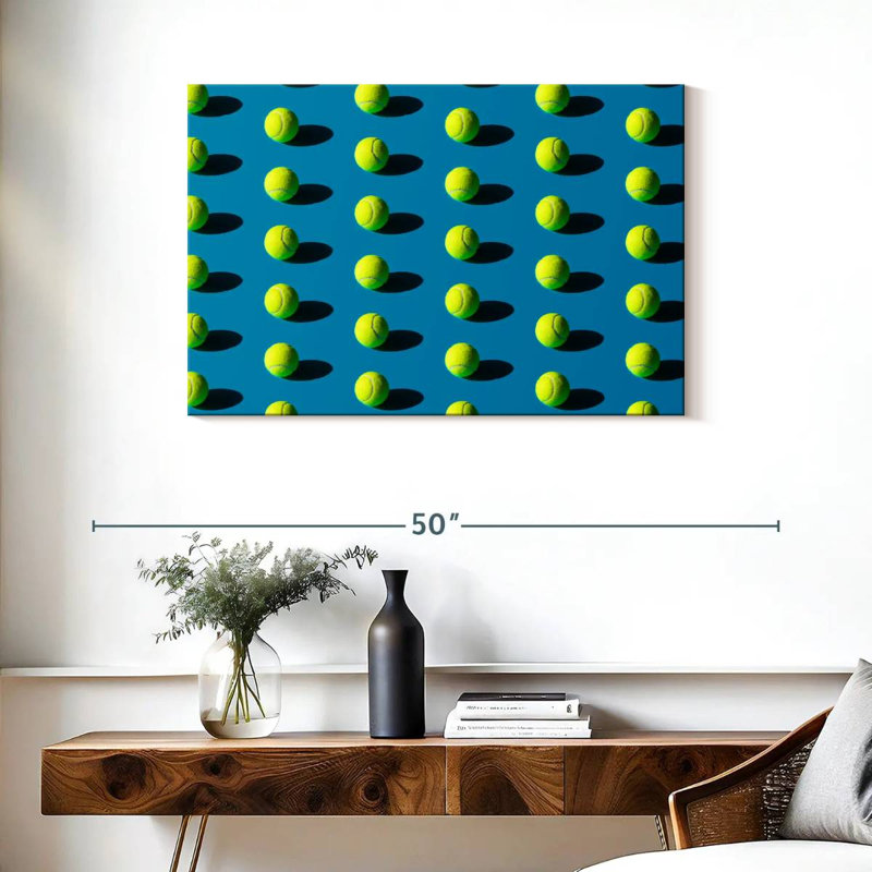 Motif de balle de tennis vert Sireci, H 24 po x l 36 po