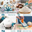 Ensemble 27 pièces d'ustensiles de cuisine en silicone, acier inoxydable, résistant à la chaleur antiadhésif, bleu