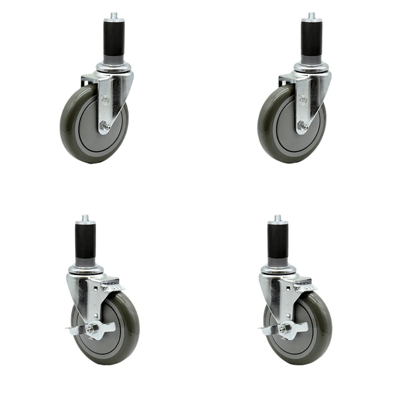 4 Piece Regency Caster Replacement Set, Black/Gray