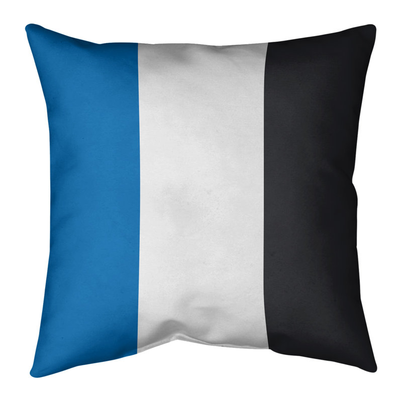 Coussin Golden State, 18 po x 18 po, Bleu royal / blanc / noir