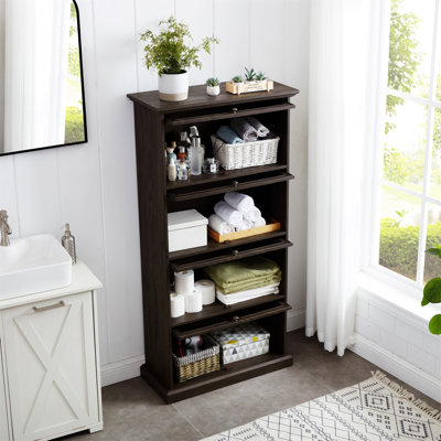 Glass Display Cabinet 4 Tier Glass Display Cabinet Storage Curio Cabinet With Flip Up Glass Doors