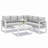 4-Piece Modern Aluminum Sectional Patio Conversation Set,  7-Seat Outdoor Sofa With Thick Cushions & White Frame And Coffee Table