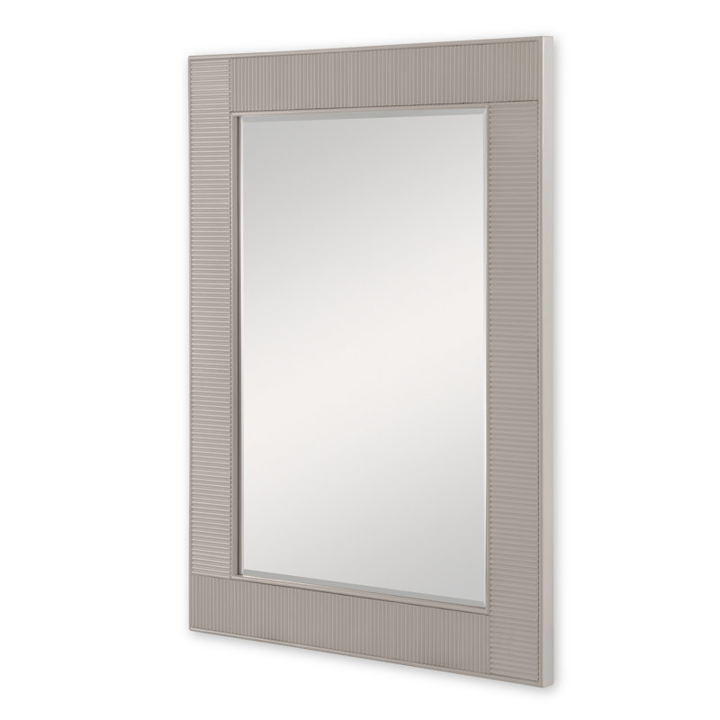 Reeded Flat Wall Mirror, Linen