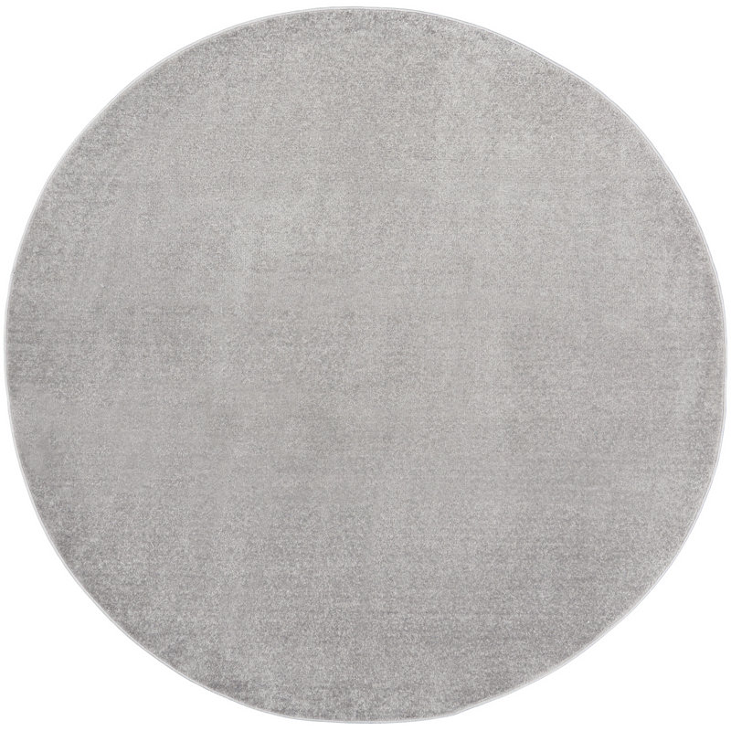 Tapis d'intérieur / extérieur argenté / gris Mullican Sandy, Rond 10pi