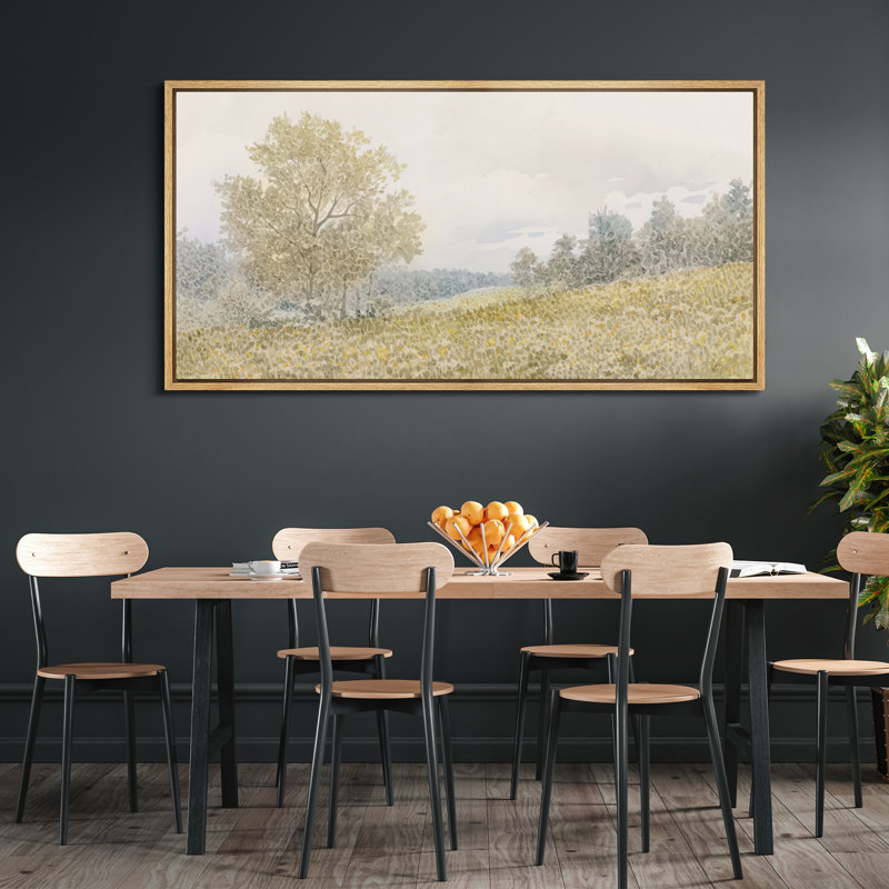 Impression sur toile encadrée «Countryside Field Relaxing Calm», H 30 po x l 60 po, Naturel