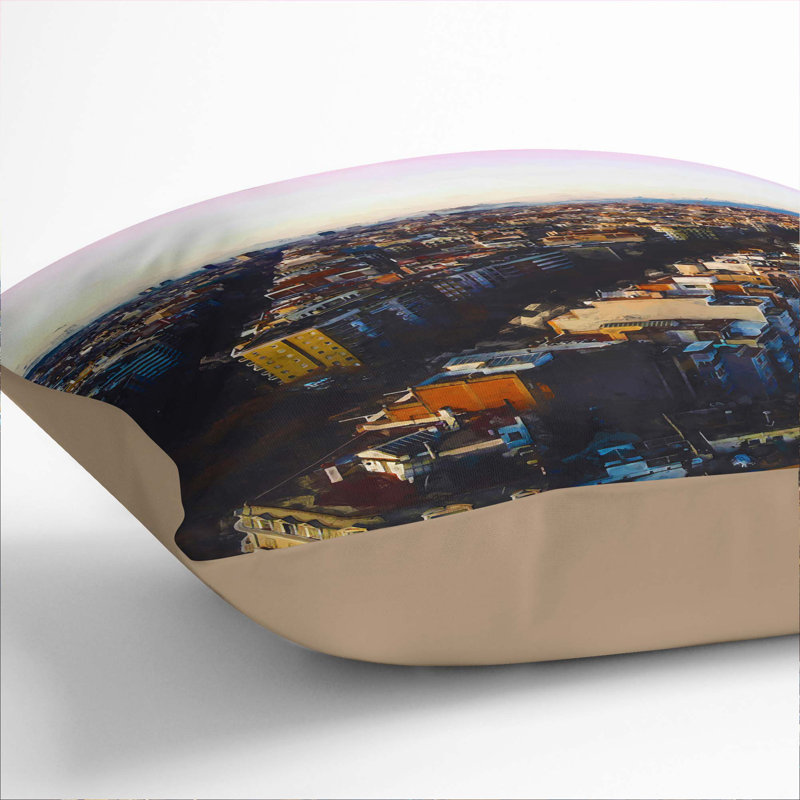 Abstract Square Throw Cushion, 55cm H x 55cm W x 20cm D, Stone