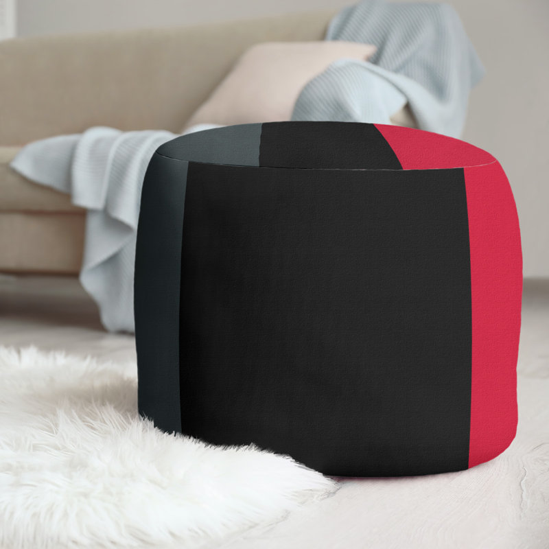 Repose-pieds repose-pieds rond 20,5", Las Vegas, Gris acier / noir / rouge