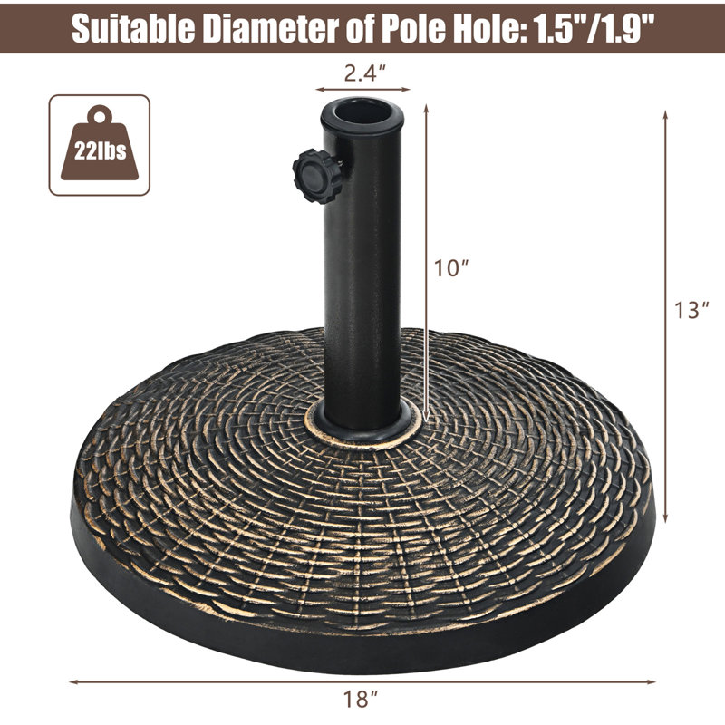 22 Lb. Resin Free Standing Umbrella Base