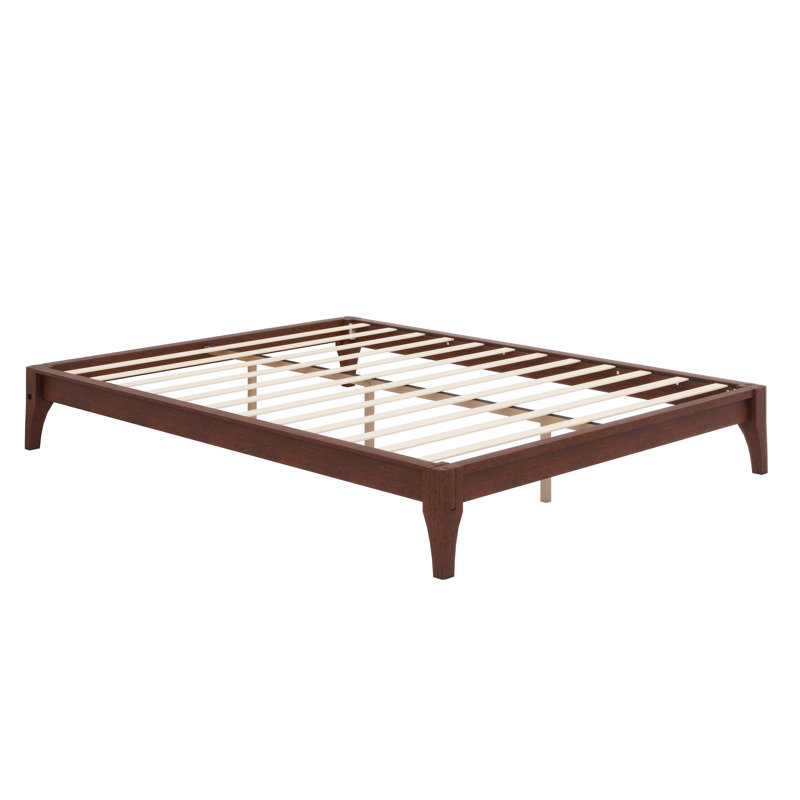 Solid Dry Bamboo Wood Platform Bed, Chocolate