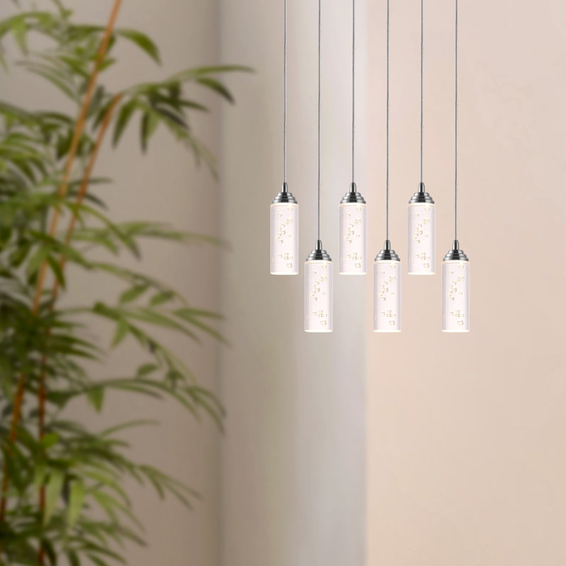Luminaire suspendu cylindrique à 6 lumières DEL Ardrie, H 4,7 po x l 1,8 po x P 1,8 po