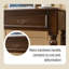 31.5"American-style solid wood brown dressing table with mirror