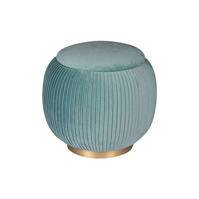 Alhanouf Velvet Round Solid Colour Pouffe Ottoman