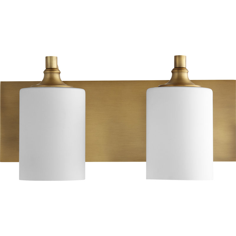 Éclairage pour salle de bain 2 lumières Brylan, Laiton vieilli