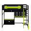 Lit mezzanine en bois avec bureau-260935927