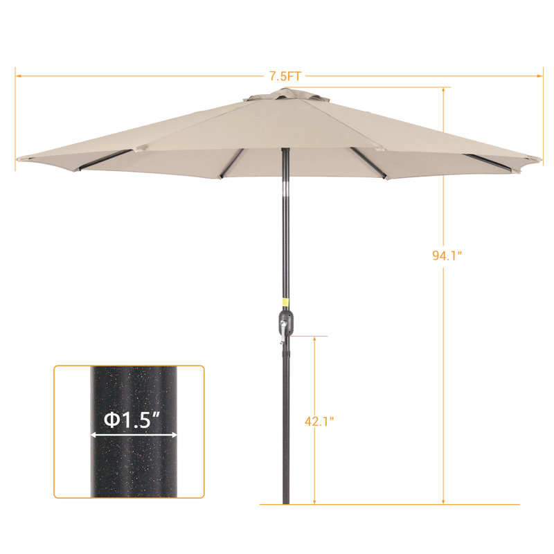 Grand parasol de marché pour terrasse 9 pi, Beige