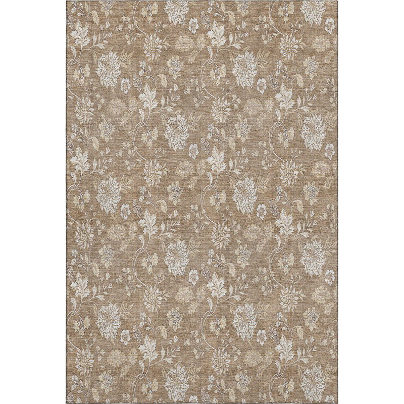 Premium Machine Washable Prisco Copper Rug, Rectangle 9' x 12'