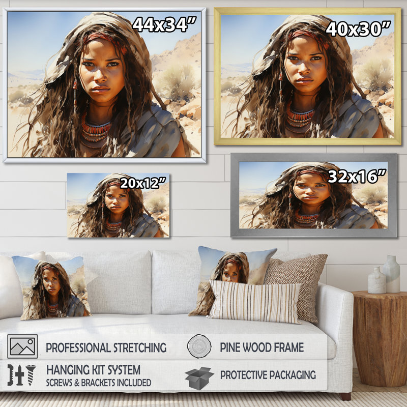Tribus d'Afrique, beauté himba sur toile, Toile tendue, H 16 po x l 32 po x P 1 po