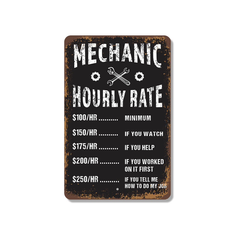 Enseigne mécanique en plastique à taux horaire 13 po x 20 po, H 20 po x l 13 po x P 0,1 po