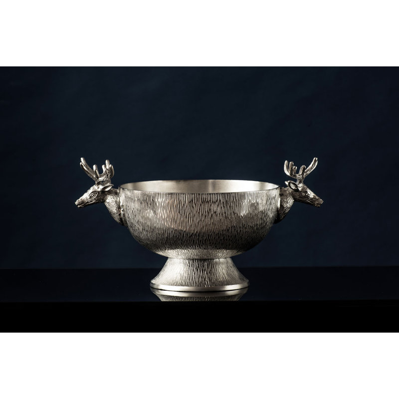 Castleton Home Deer Aluminum Serving Bowl
