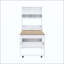  Buffet 2 en 1 avec table de salle à manger pliable extensible, buffet mobile avec armoire de rangement à porte coulissante en verre et crochets latéraux pour petit studio-2126899734